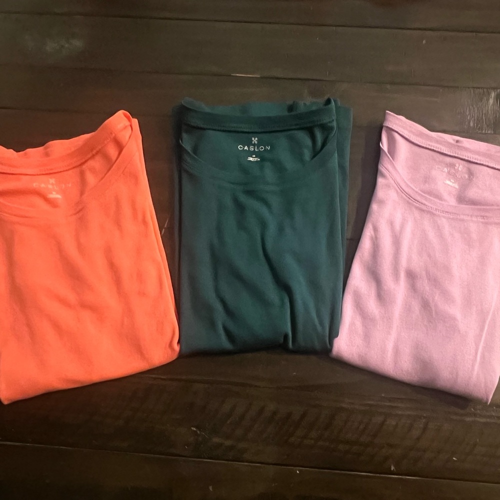 Caslon Vibrant Tee Trio in Coral, Teal, and Lavender Bundle